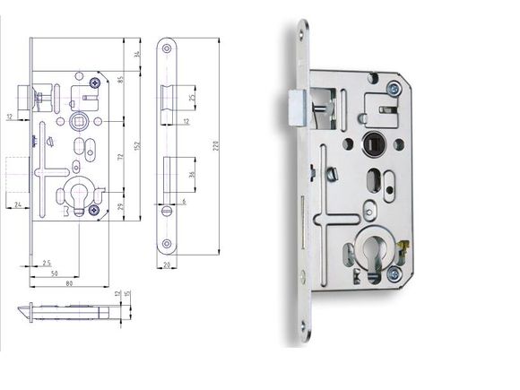 Zadlabací zámek K133 FAB/72 P/L