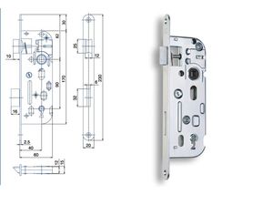 Zadlabací zámek 01-15 OK/90 P/L