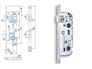 Zadlabací zámek 01-16 WC/90 P/L