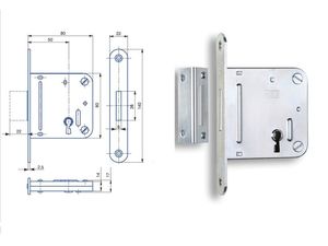 Zadlabací zámek 24129 Dozický závorový