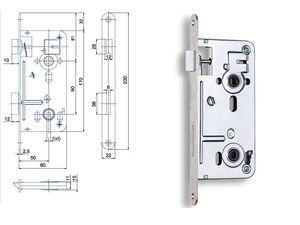 Zadlabací zámek 540 WC/90 P/L